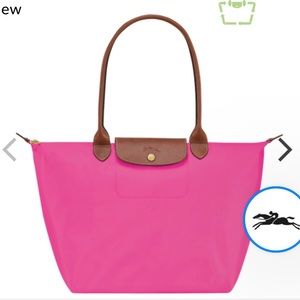 LONGCHAMP LE PLIAGE ORIGINAL LIMITED ED CANDY PINK LARGE LONG HANDLE BAG NEW